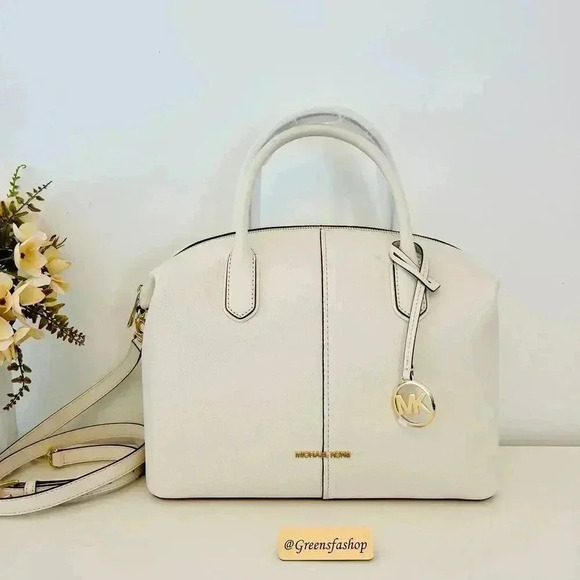 Michael Kors Purse Hyde Large Pebbled Leather Satchel - Picture 1 of 9